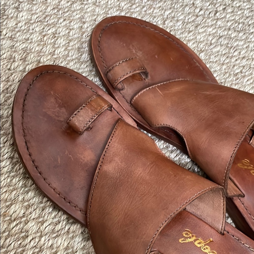 Free People Brown Leather Sandals